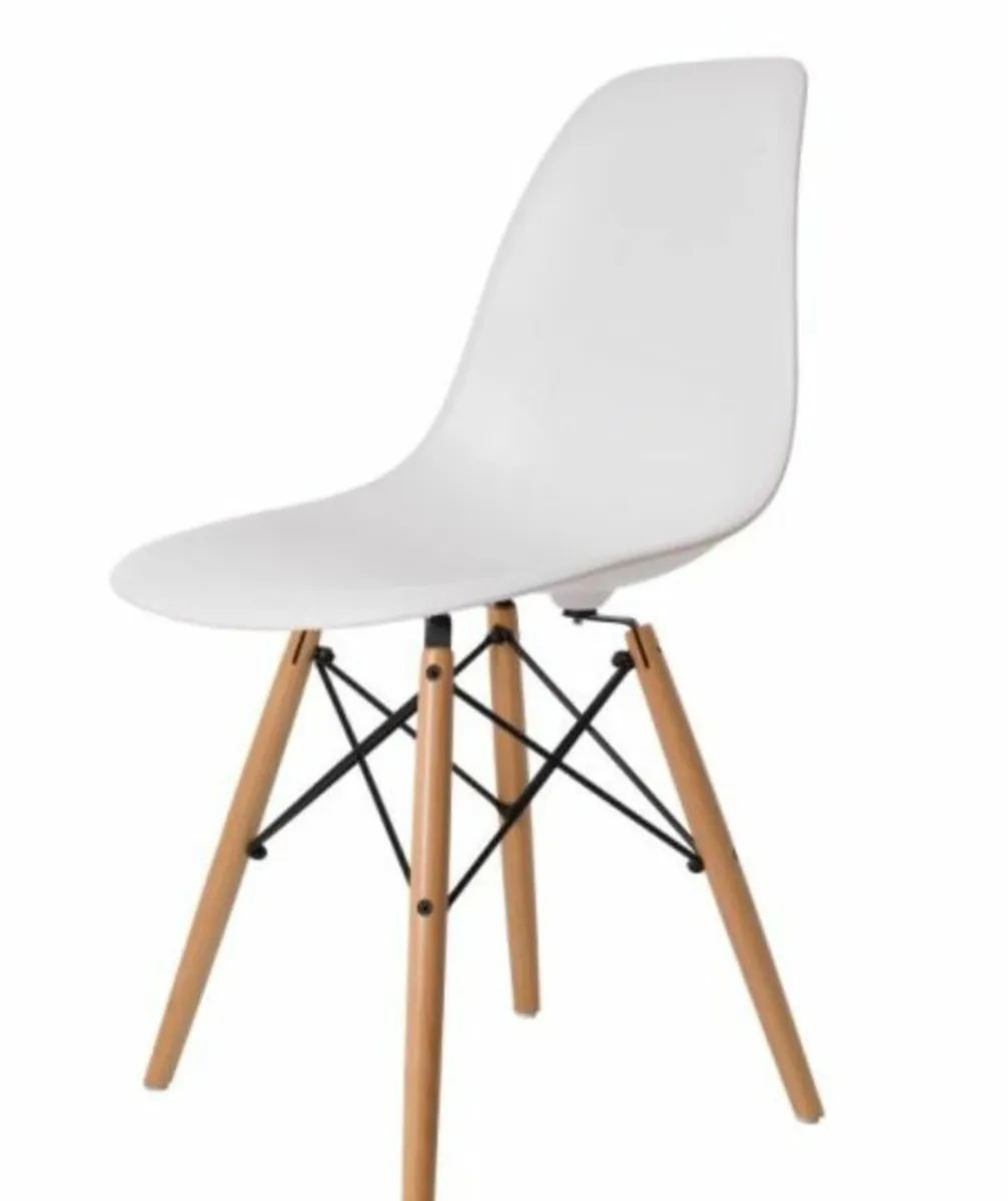 White scandi style Chairs. - Image 2