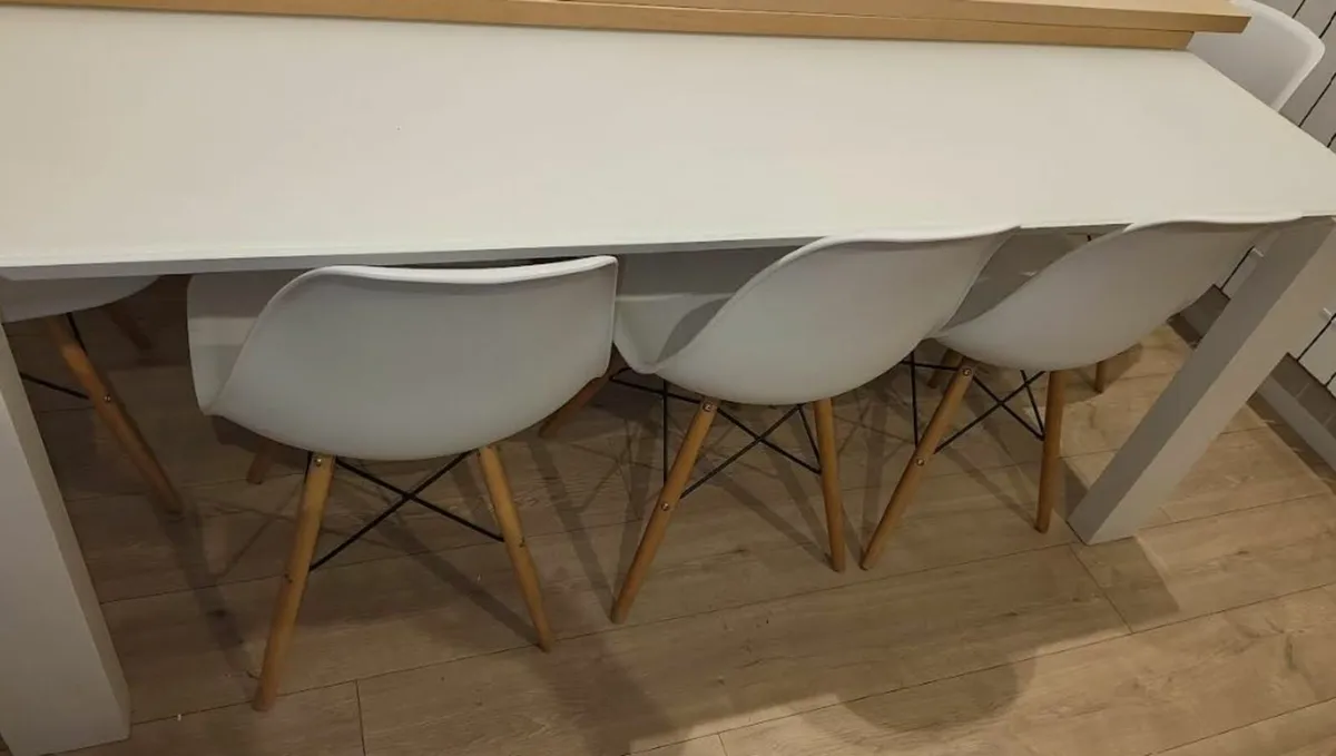 White scandi style Chairs. - Image 3