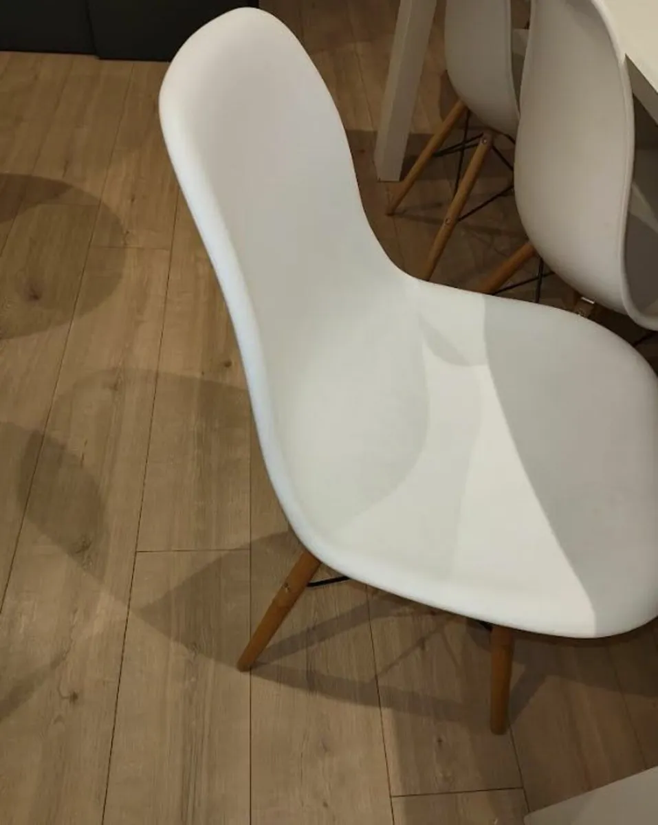White scandi style Chairs. - Image 4