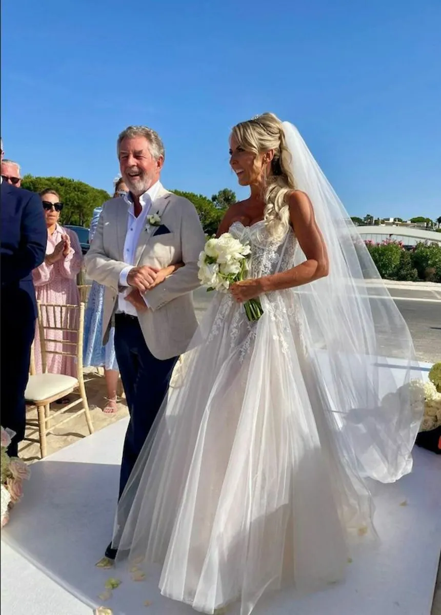 Wedding Dress and Veil Size 6 - Image 1