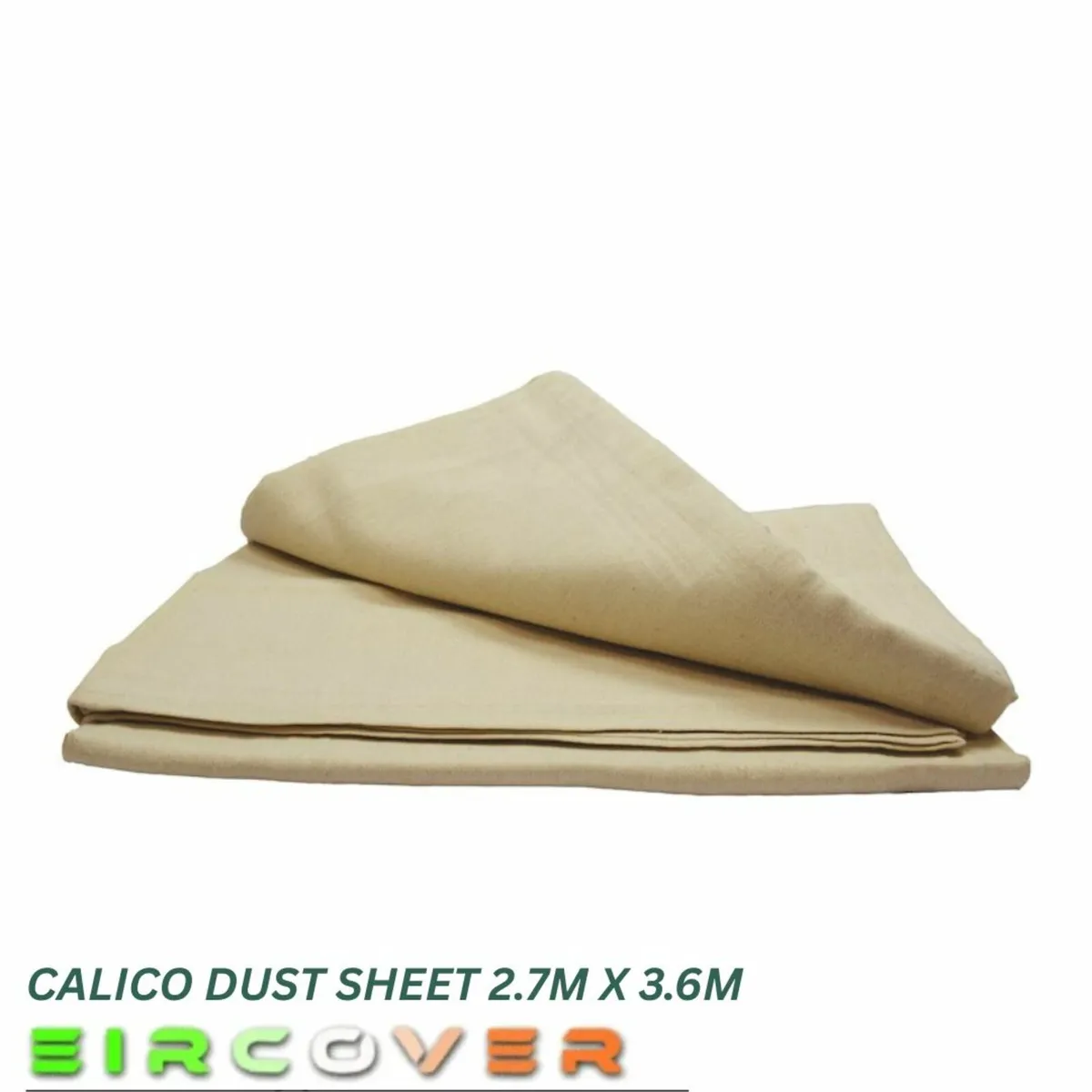 Cotton calico dustsheet  2.7m x 3.6m (9ft x 12ft) - Image 3