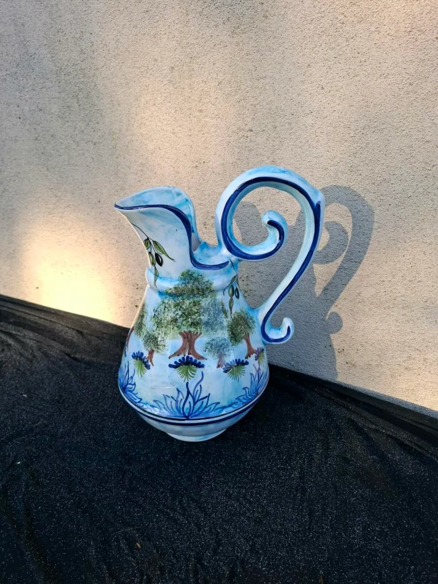 Tall blue pitcher postage possible