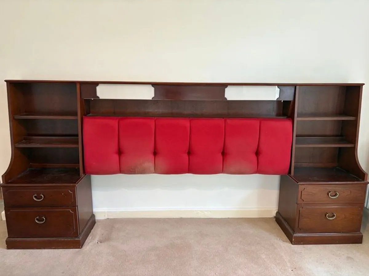 Vintage G Plan Style KING Headboard & Bedside Unit Set - Image 1