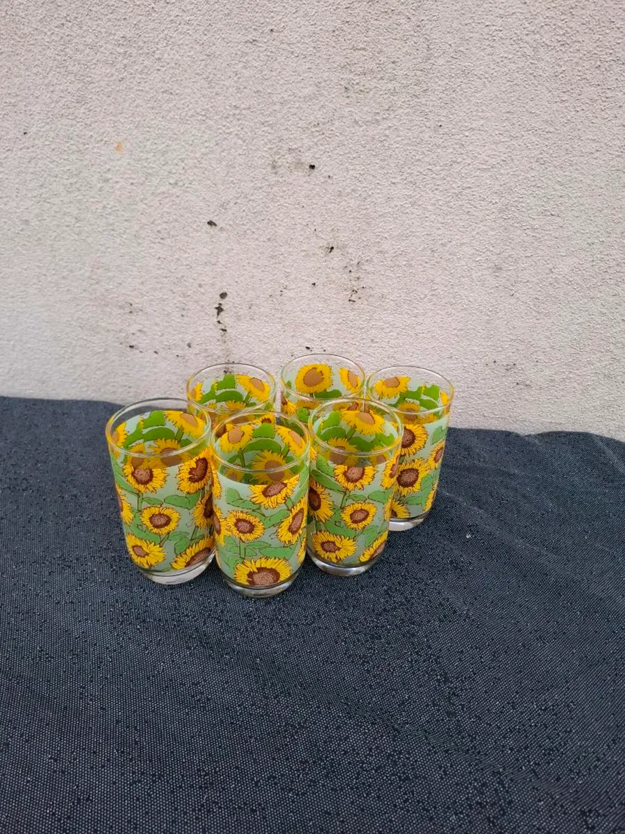6 sunflowers glasses