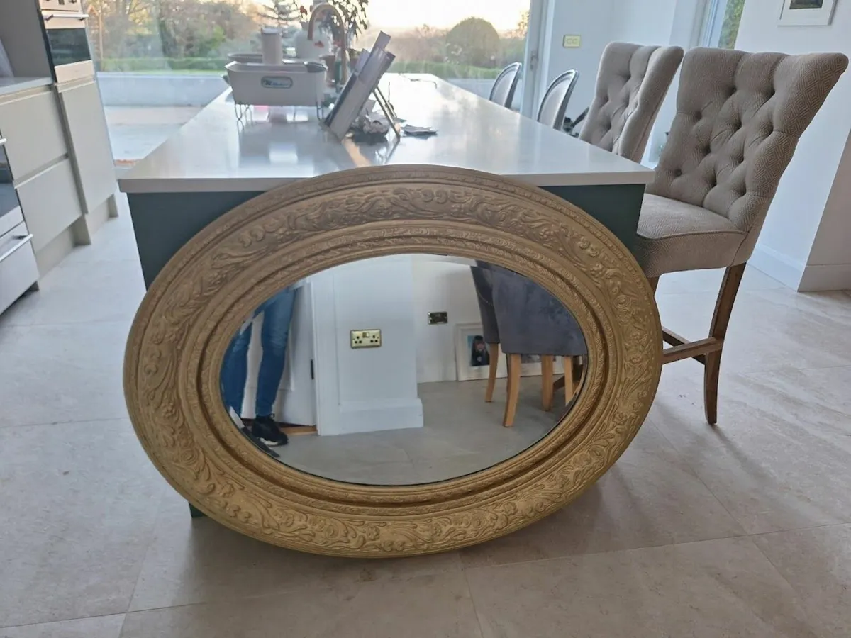 Gold Oval Mirror - Image 1