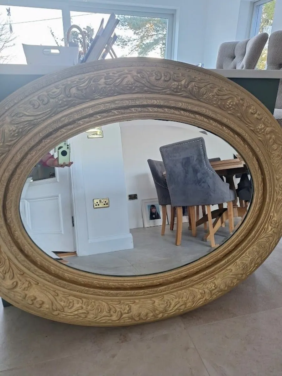 Gold Oval Mirror - Image 3