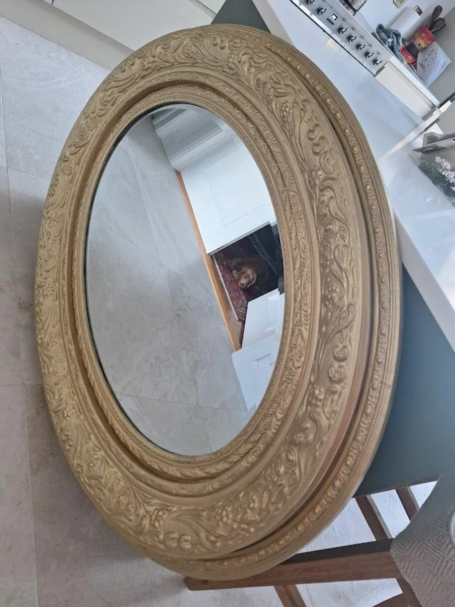 Gold Oval Mirror - Image 4