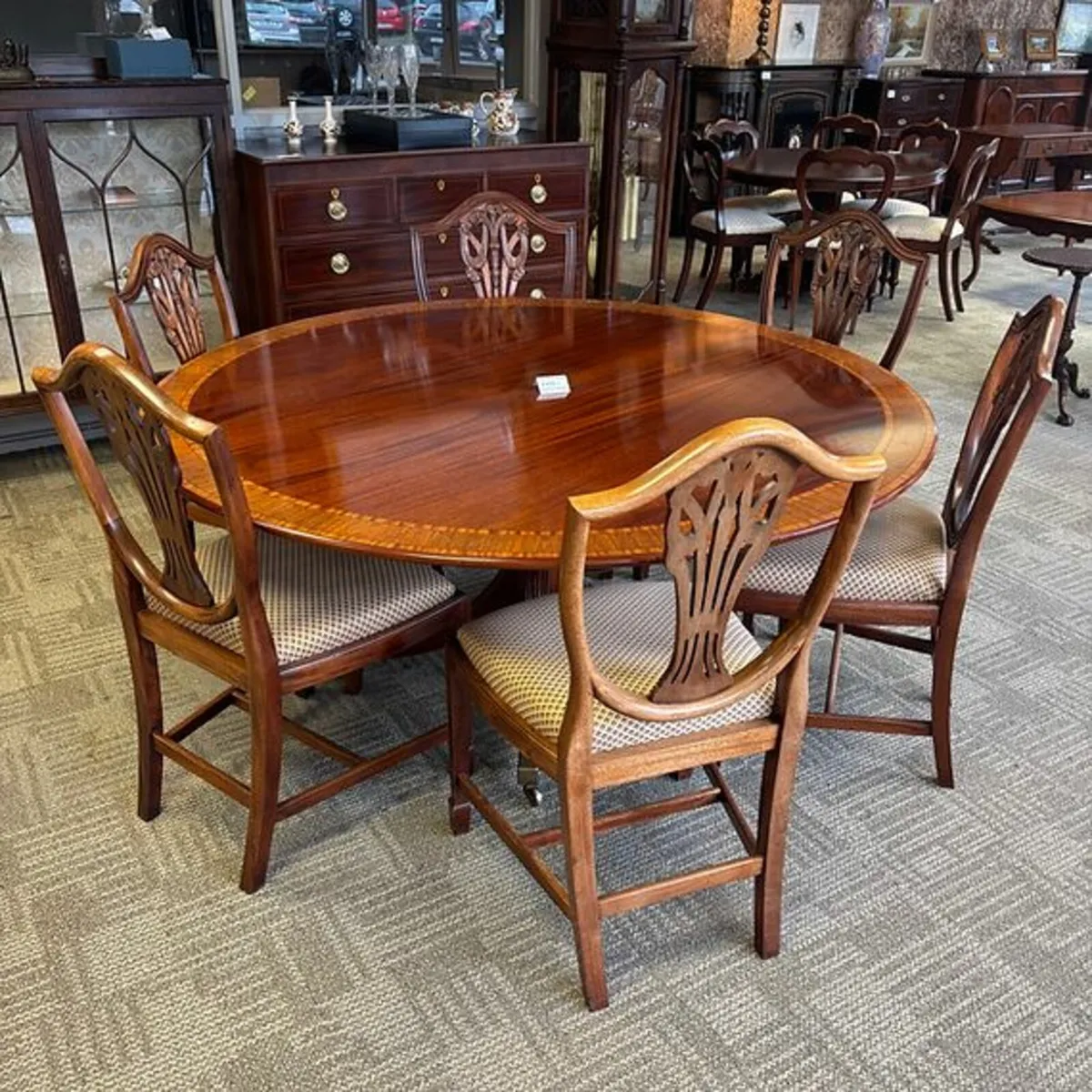 William Tillman, regency round dining table & six