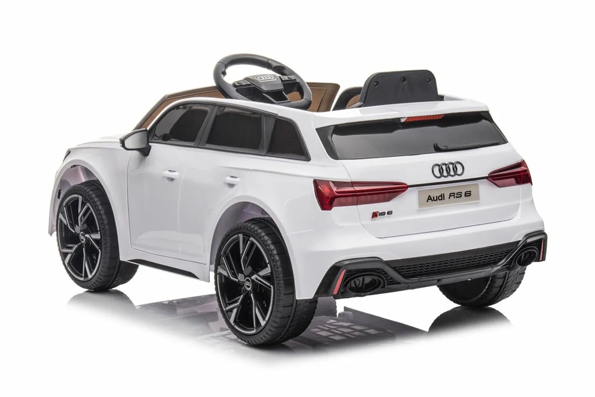 Licenced 12V Audi RS 6 Ride on Kids Toy White - Image 2