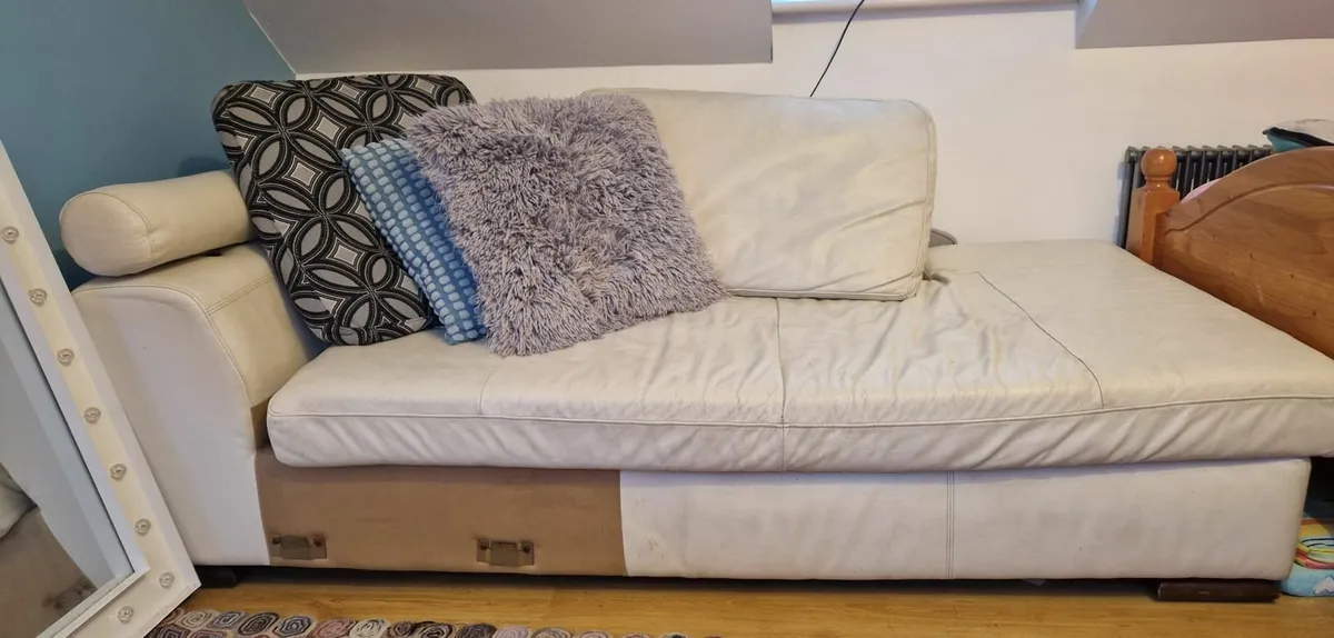 Cream Italian Leather Sofa Set – 3-Piece - Image 4