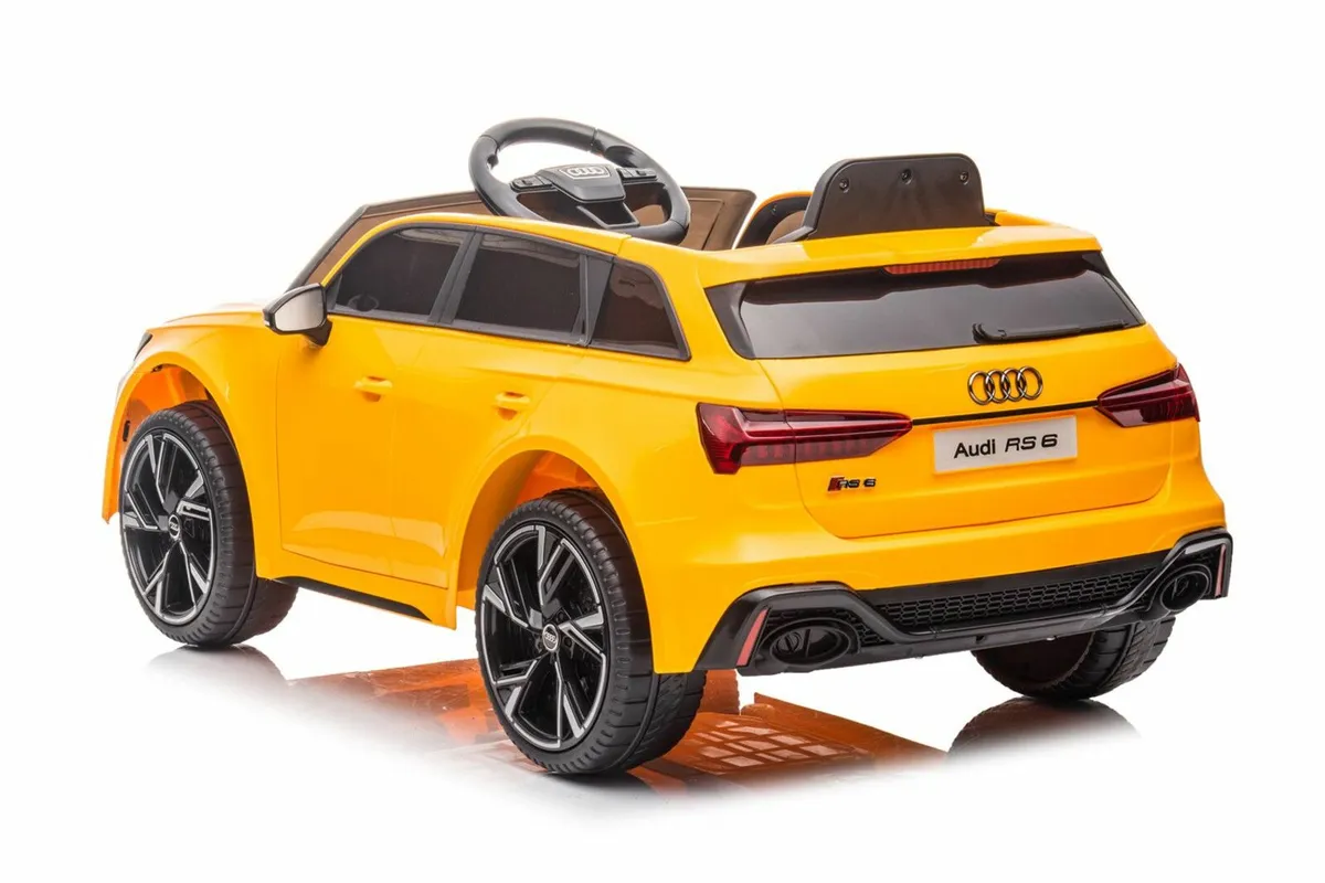 Licenced 12V Audi RS 6 Ride on Kids Toy Yellow - Image 4
