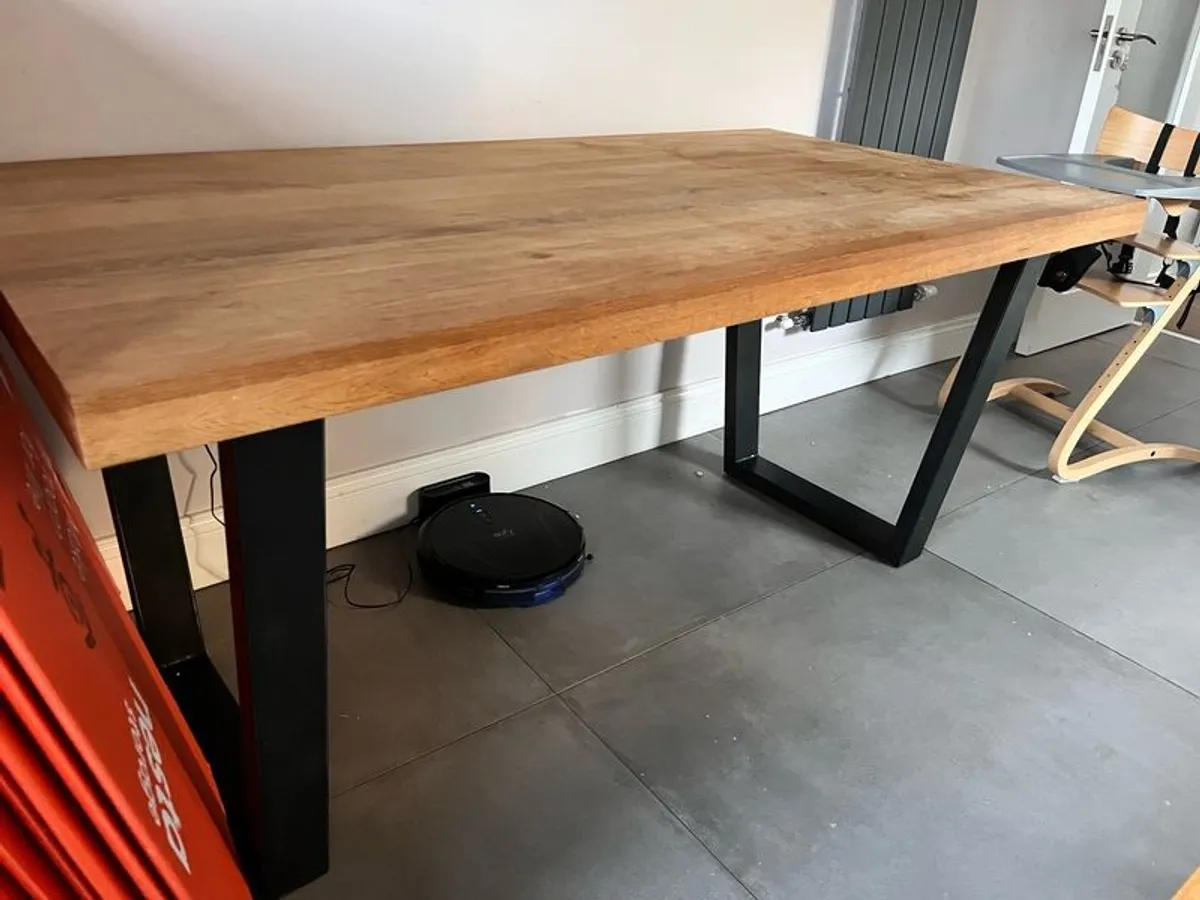 Solid Oak EZ Living Interiors Kitchen Table and Bench - Image 1