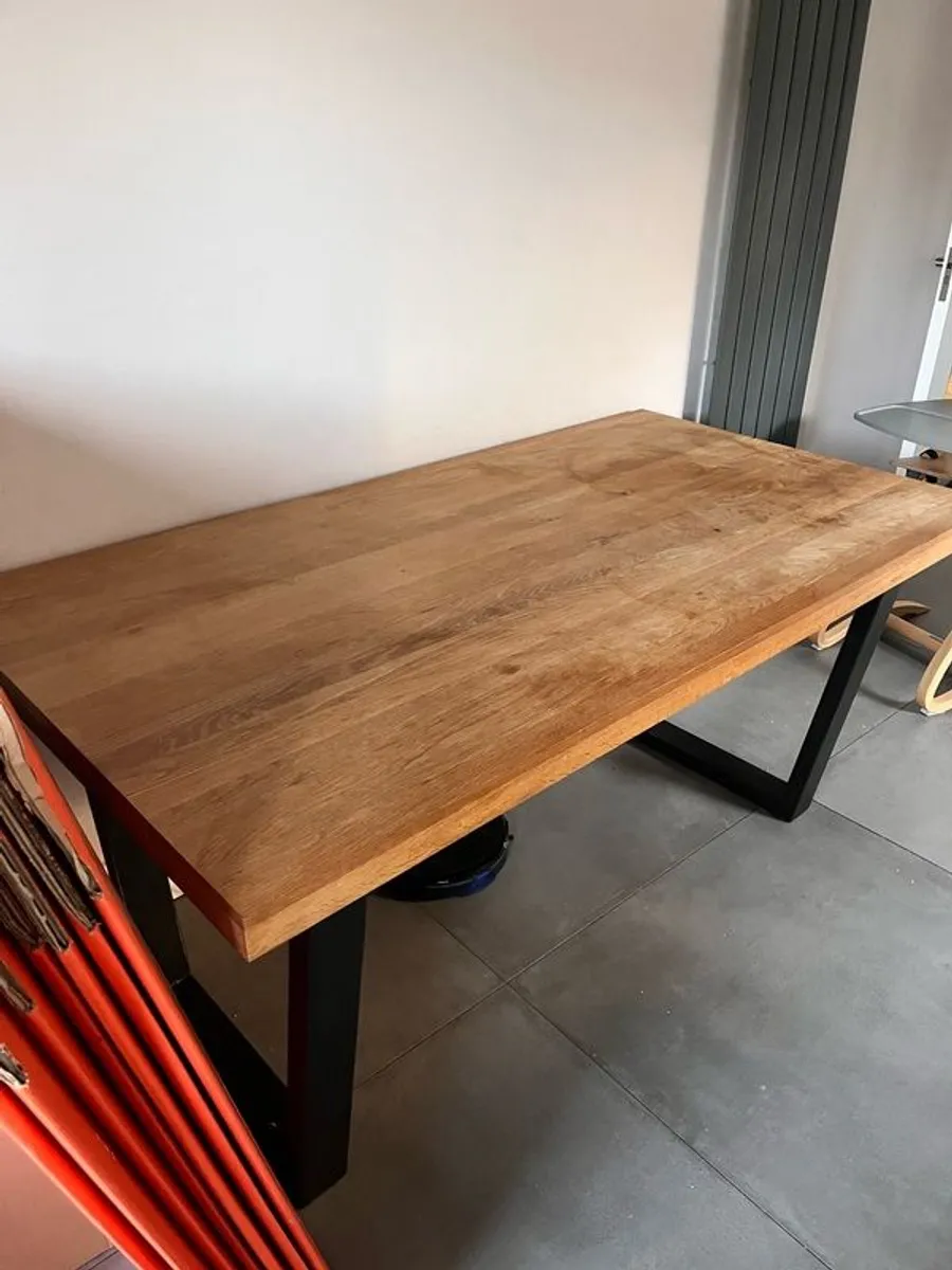 Solid Oak EZ Living Interiors Kitchen Table and Bench - Image 2