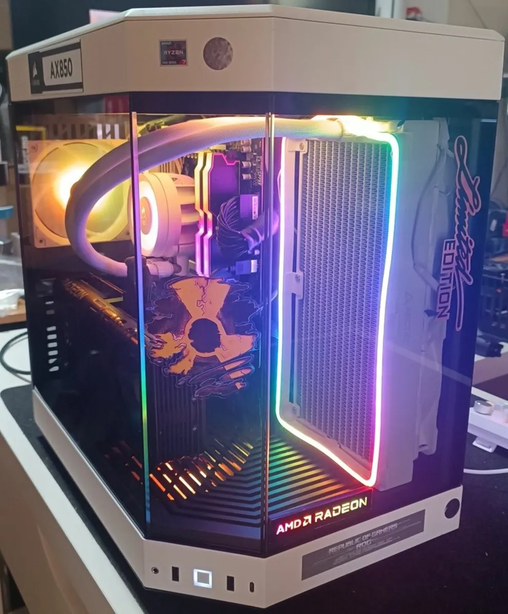 Radioactive HYTE Ryzen 7 X3D RX 9070 XT Gaming PC - Image 1