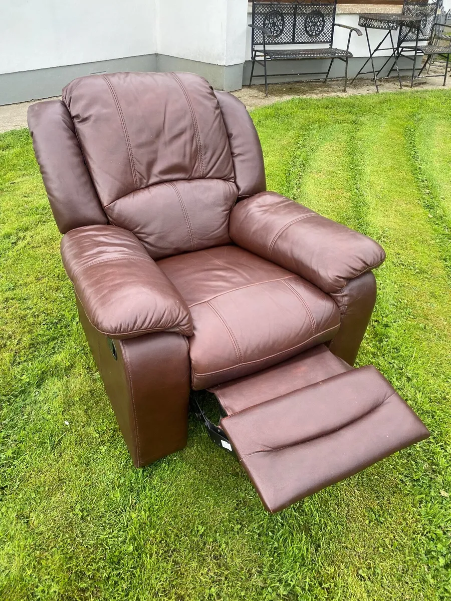 Brown Leather Recliner Chair - Image 1
