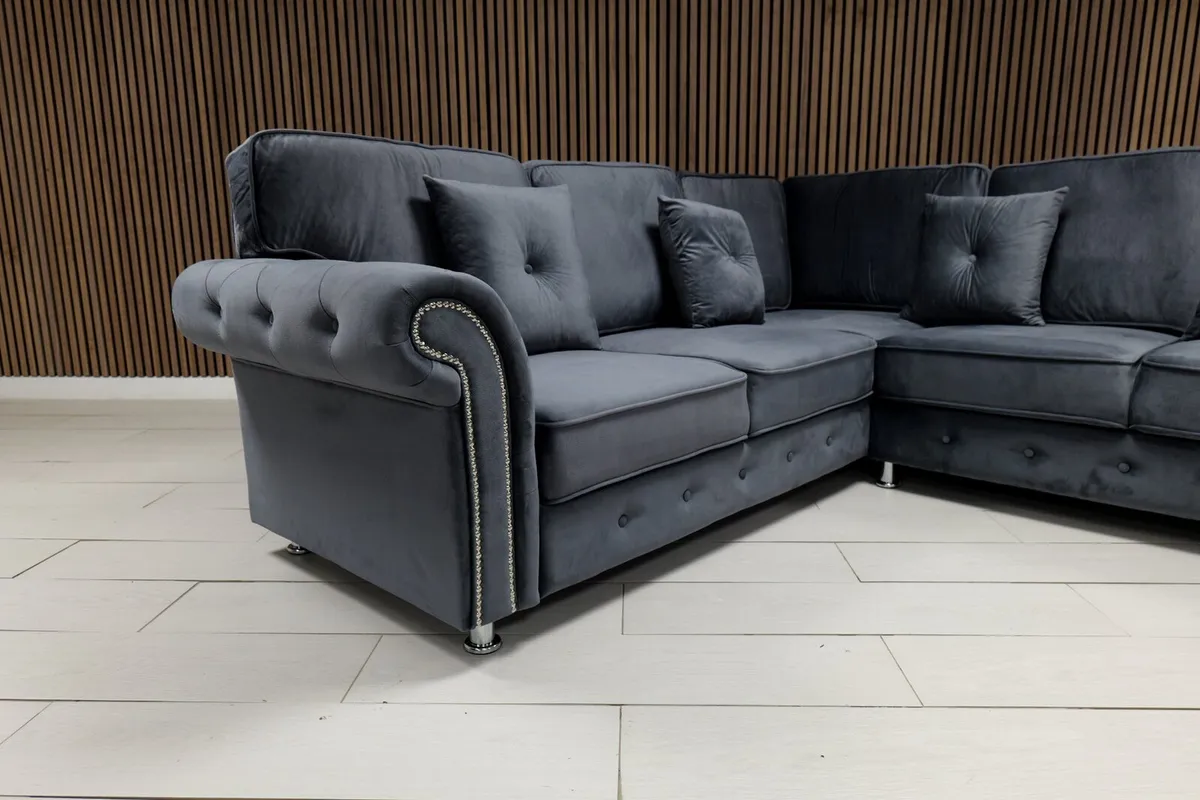 Olympia Grey Fullback Cushions Sofa - Image 3