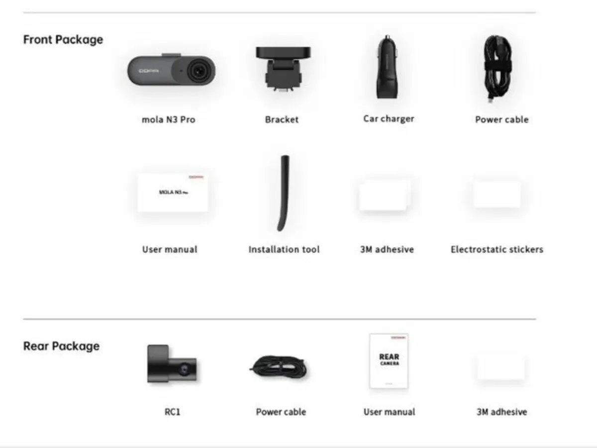 ddpai front rear 2.5 k dashcam - Image 1