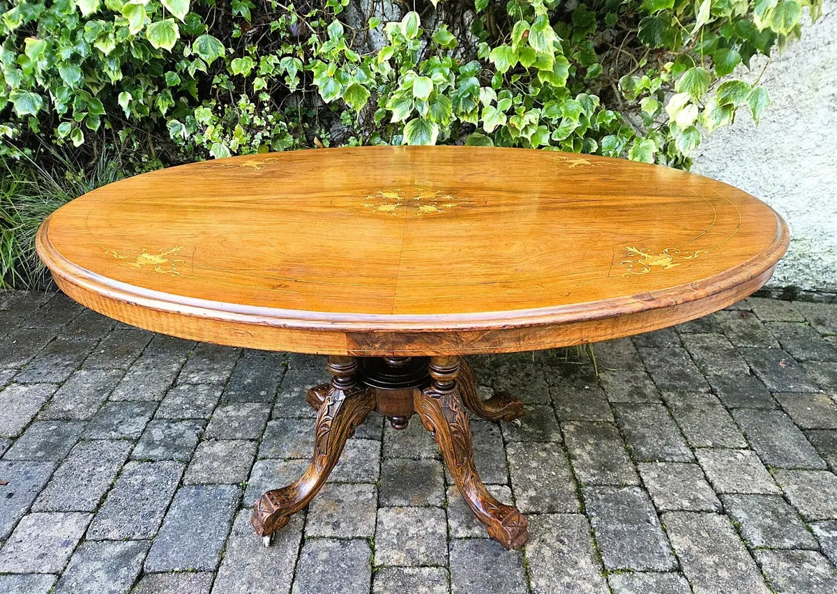 Edwardian Oval Walnut Centre Table- Circa 1905 - Image 1