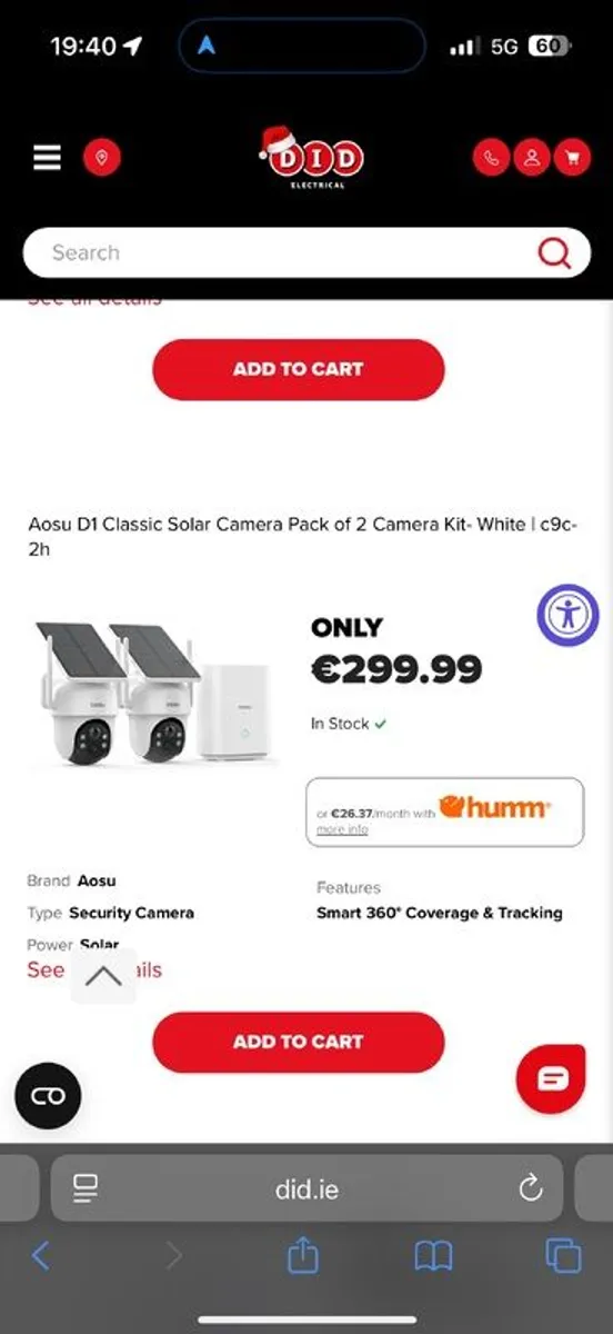 AOSU SolarCam D1 Classic 4 Cam Kit brand new - Image 3