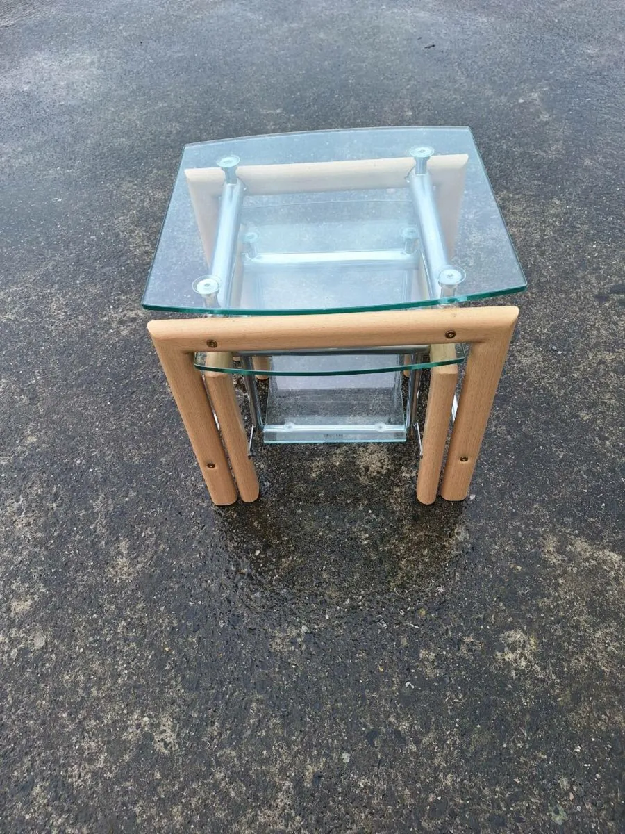 Two small metal tables see dimensions - Image 1