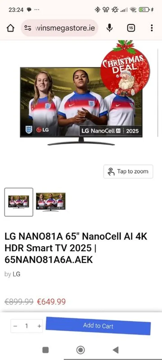 LG NanoCell 65" TV new - Image 2
