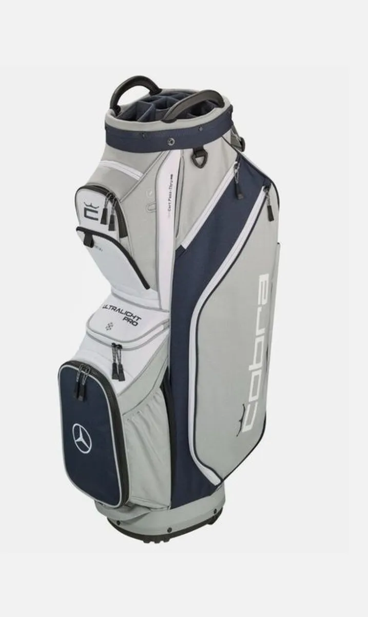 Mercedes-Benz Genuine Golf Cart Bag Cobra Grey/Navy New & AMG Umbrella - Image 2