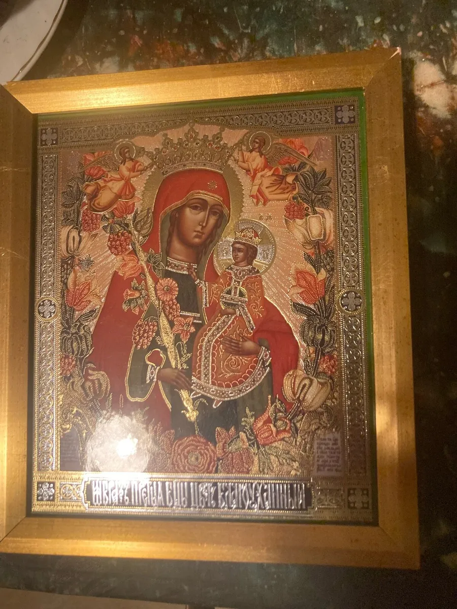 Glass Christian icons framed free postage - Image 3