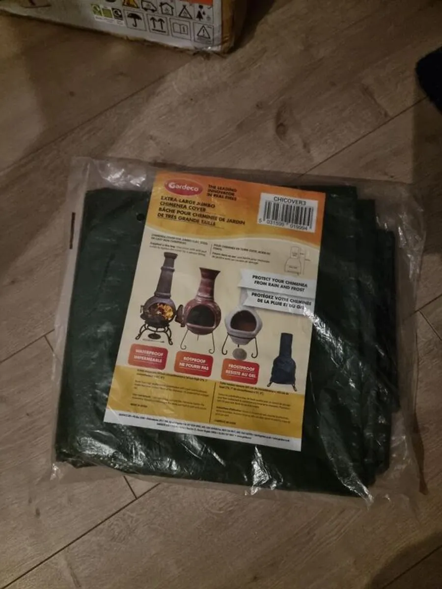 BRAND NEW: XL Cast Iron Chimenea Bundle! Logs & Cover Included! - Image 2