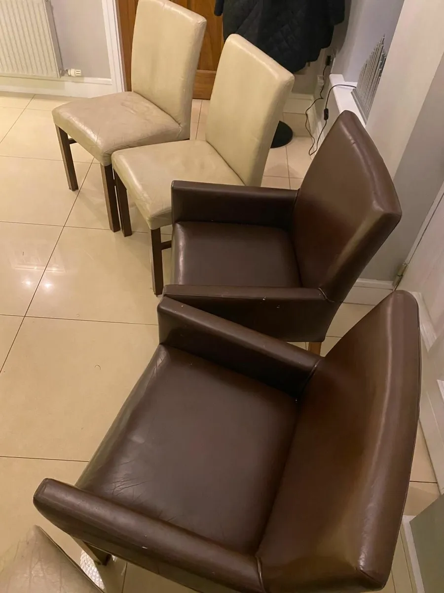 6 Leather Dining Chairs - Image 2