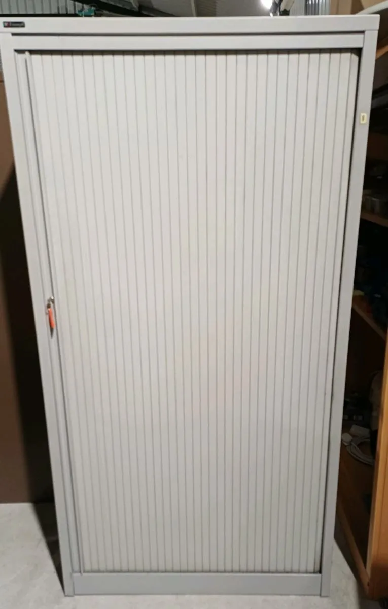 1.65m Triumph Steel Single Door Tambour Cabinet - Image 1