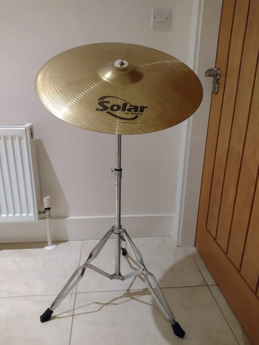 Sabian Solar Ride Cymbal With Stand. - Image 1