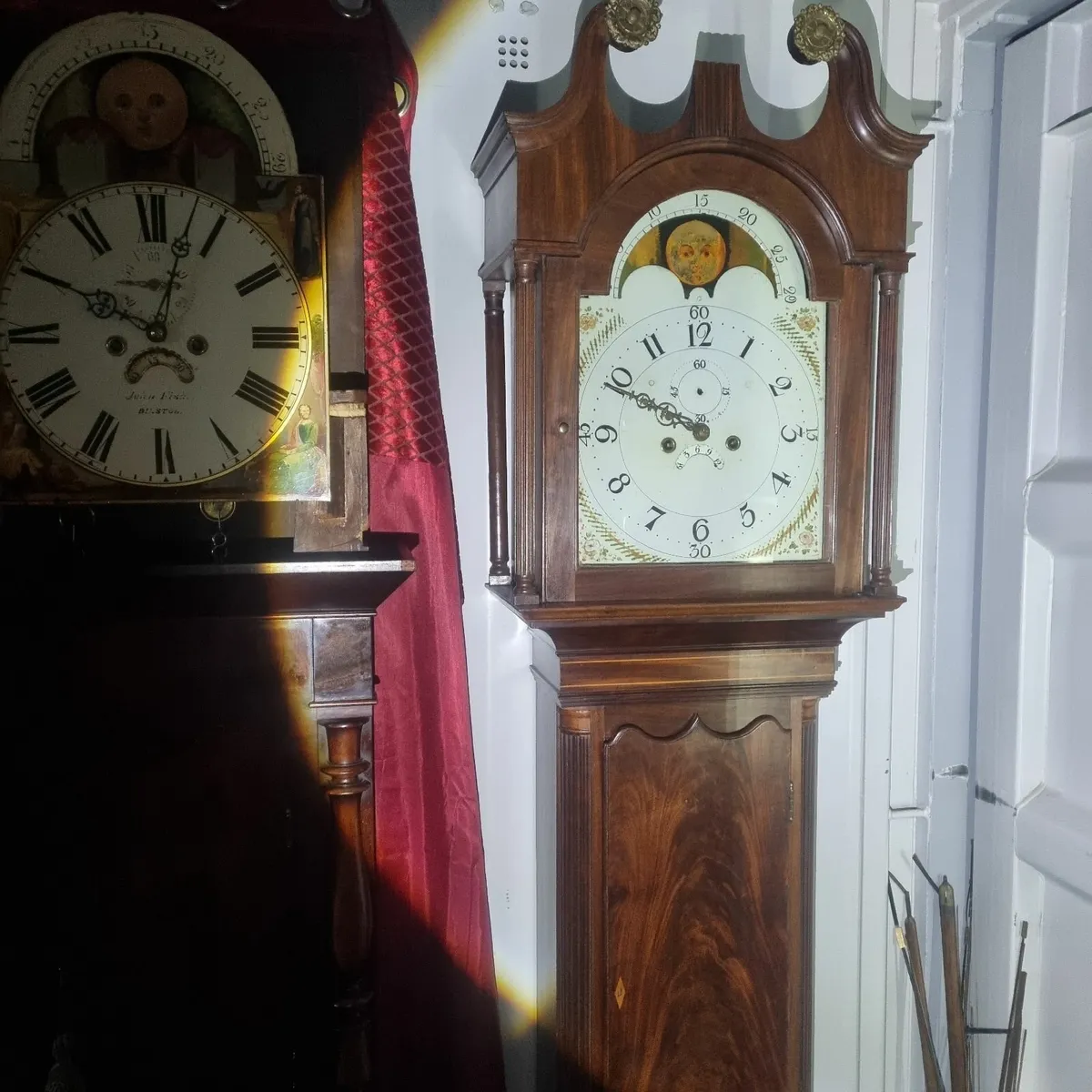 georgian inlaid grandfather clock - Image 1