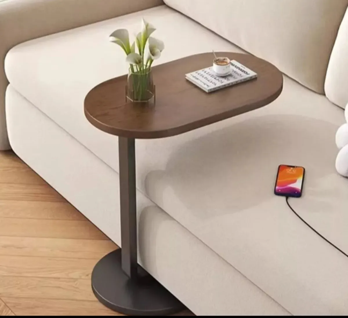 NEW C Shaped Compact Sofa Side End Coffee Table - Image 3