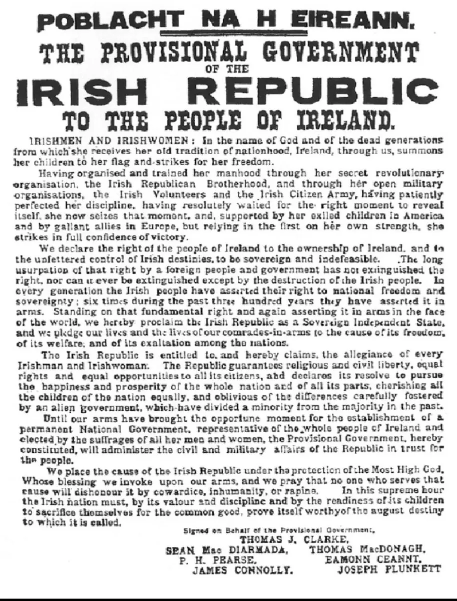 Irish Proclamation 1916 Easter Rising Metal - Image 2