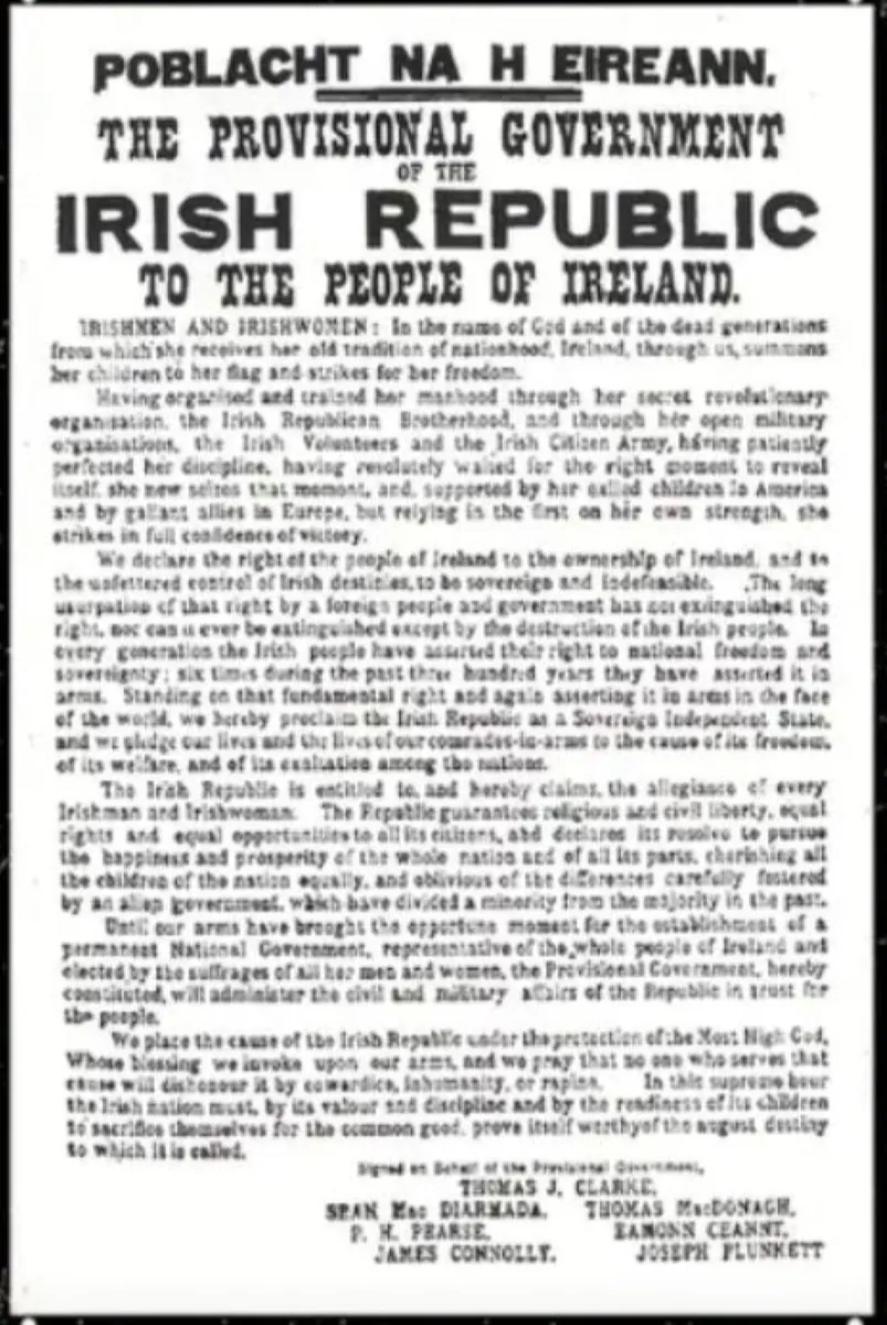 Irish Proclamation 1916 Easter Rising Metal - Image 1