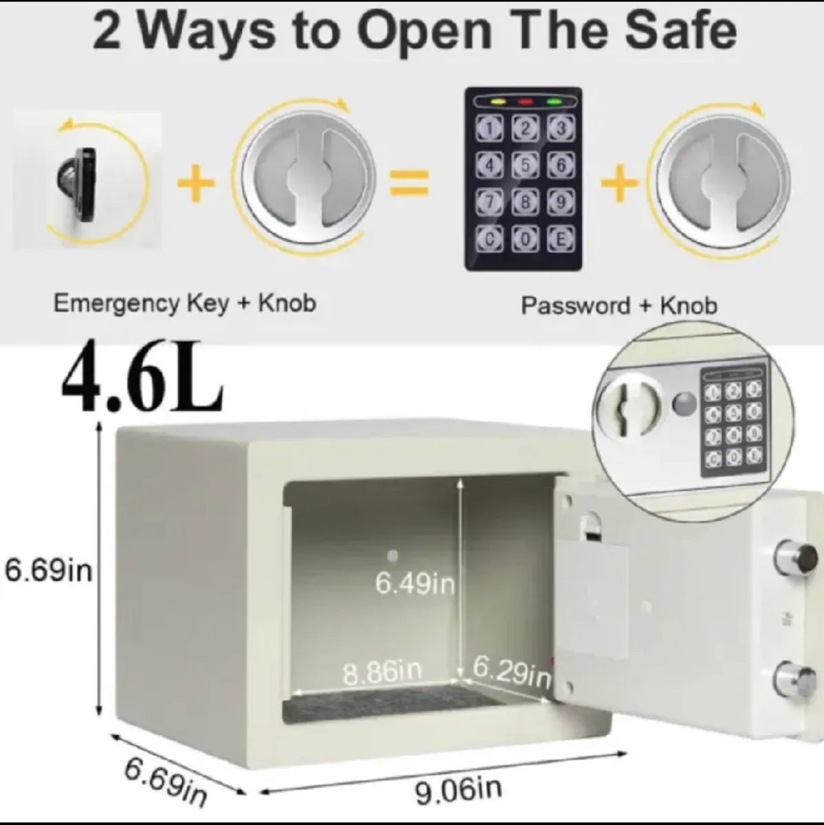 Compact Digital Safe Steel • Home or Office - Image 3