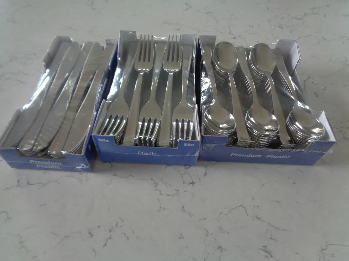 Metalised Plastic Cutlery For Sale - Image 1
