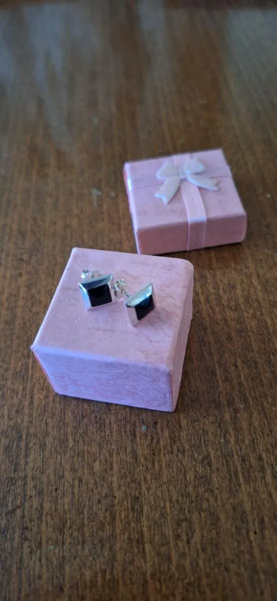 Sterling Silver Earrings Black - Image 3