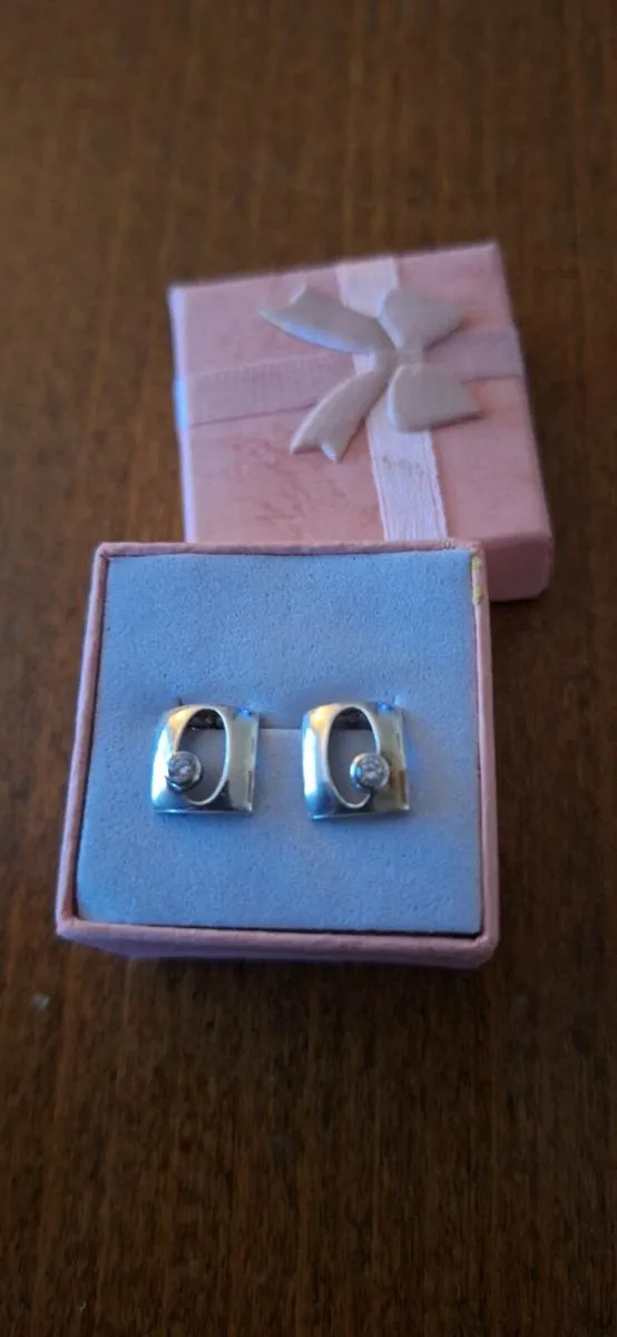 Sterling Silver Earrings Stone - Image 2