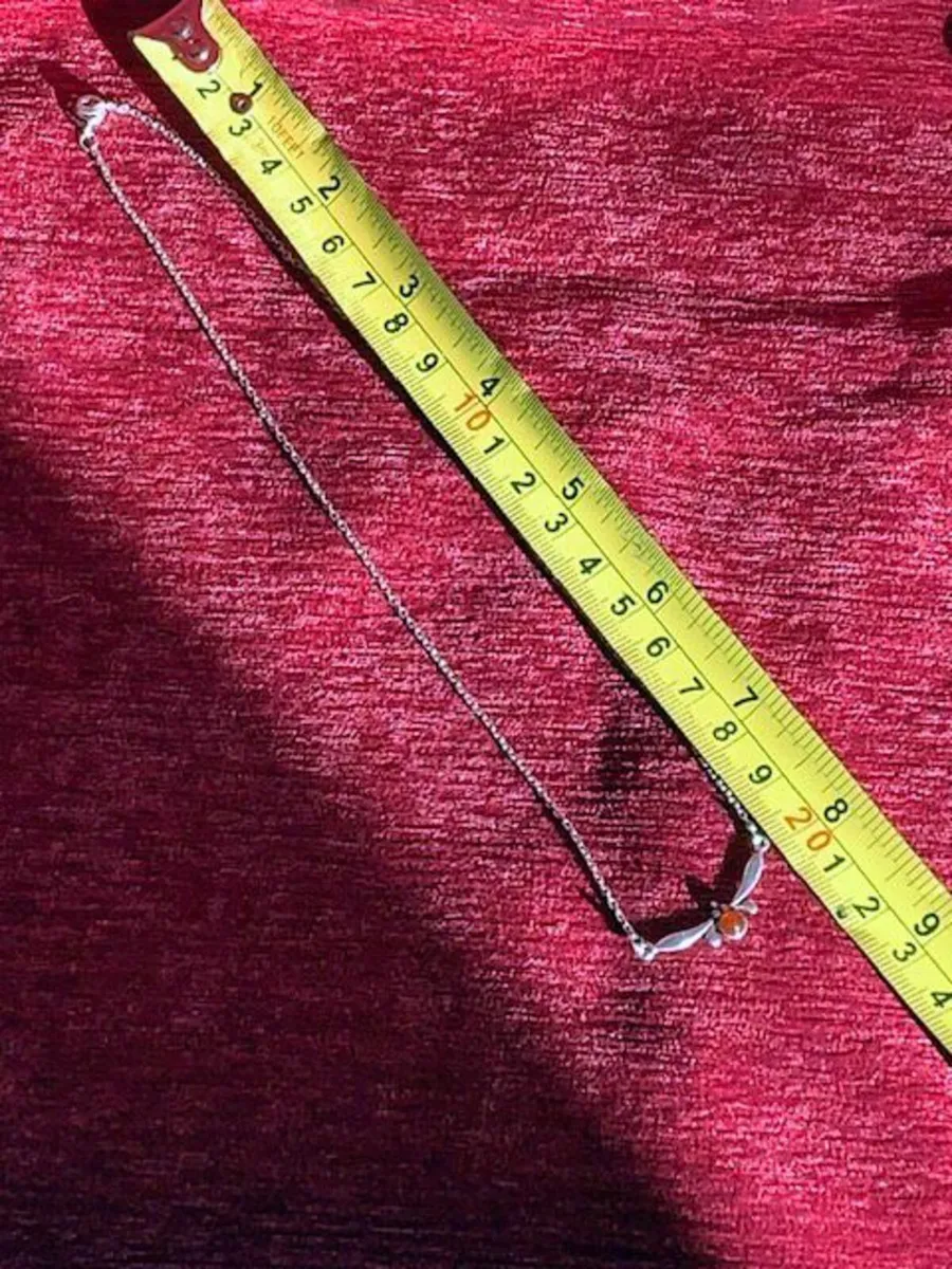 Silver pendant, chain and ear rings - Image 2