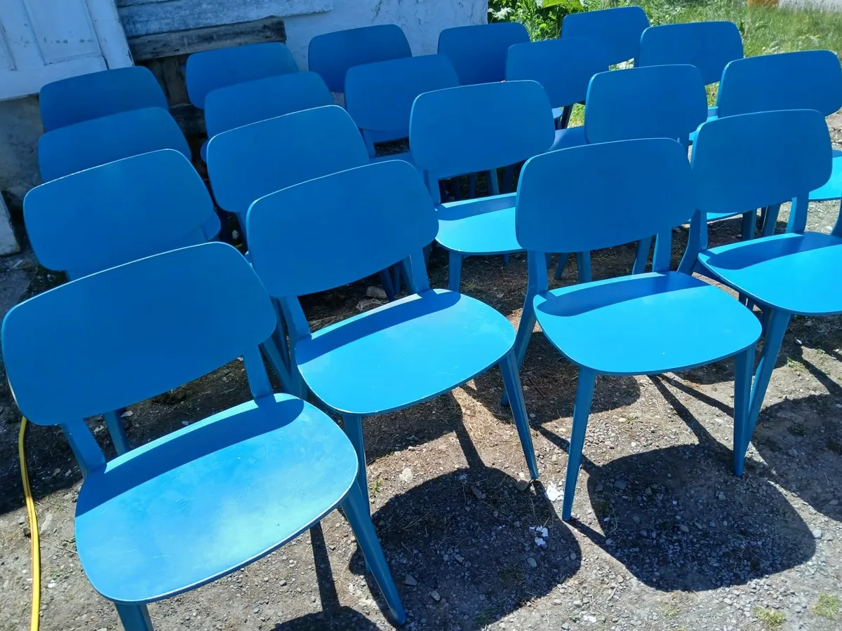 Chairs lot of (20)....in blue delivered - Image 4