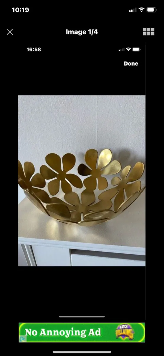 Vintage Brass Fruit Bowl - Image 1