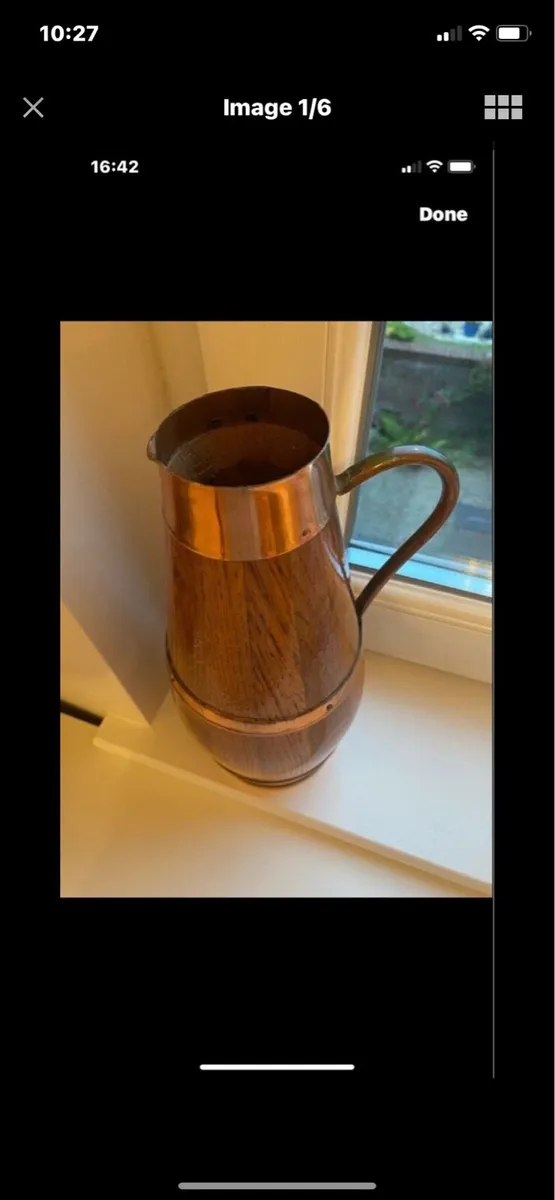 Vintage Timber & Copper Wine/ Cider Jar - Image 2