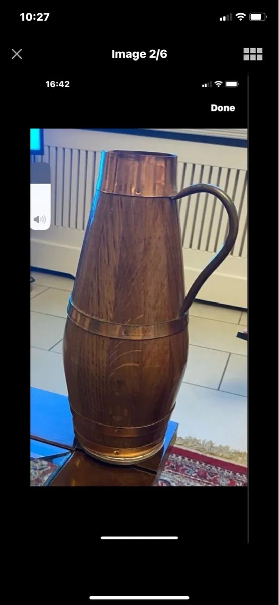 Vintage Timber & Copper Wine/ Cider Jar - Image 3