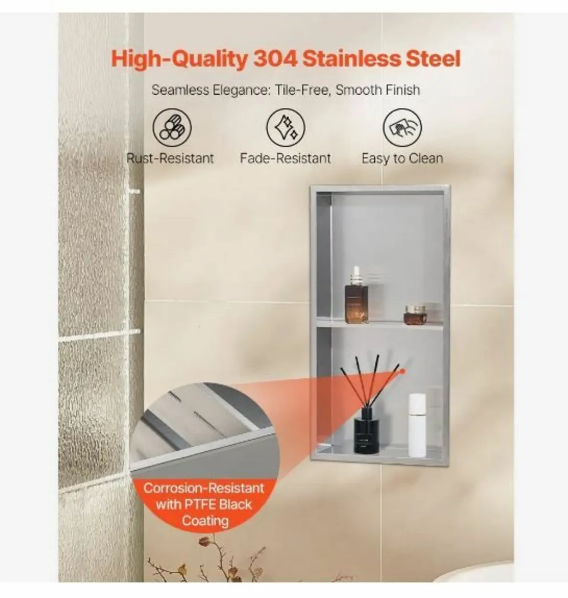 Shower Niche, 33.0 x 63.5 x 10.2 cm - Image 4