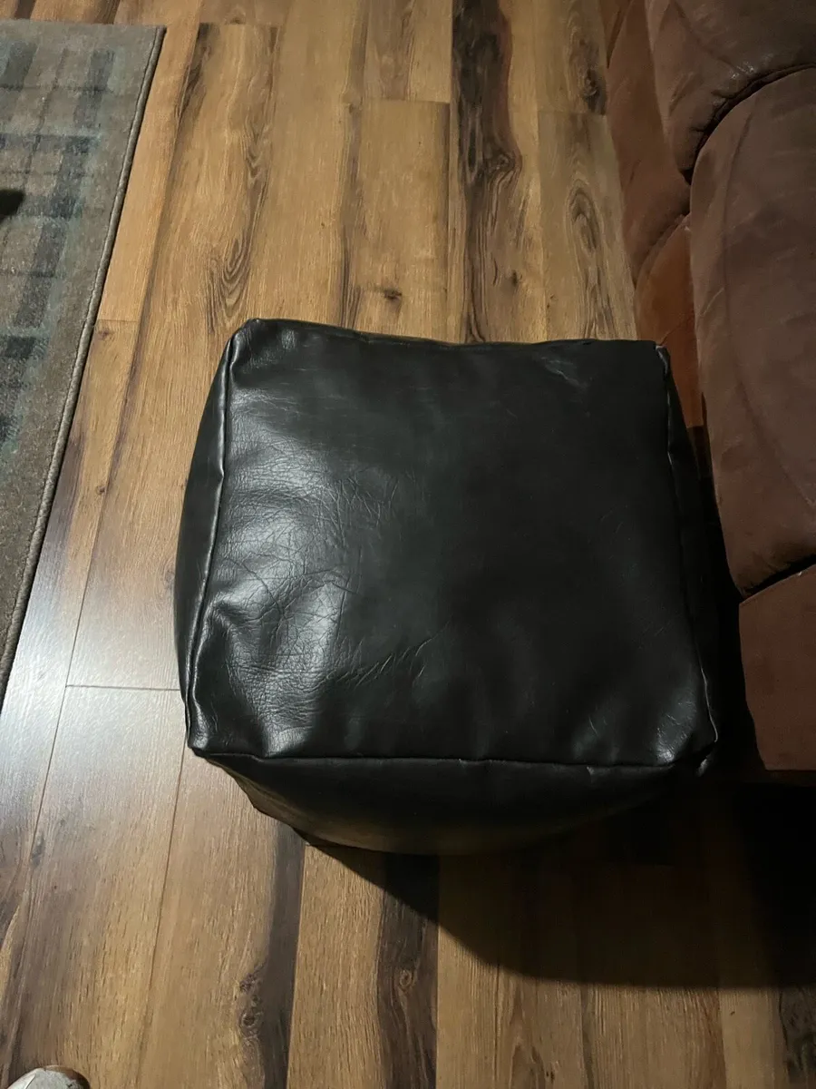 leather footstool/pouffe - Image 2