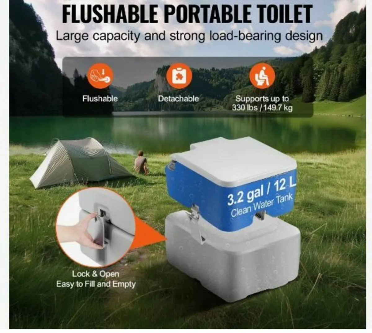 Portable Toilet Flush Travel Camping 20.1 L - Image 3