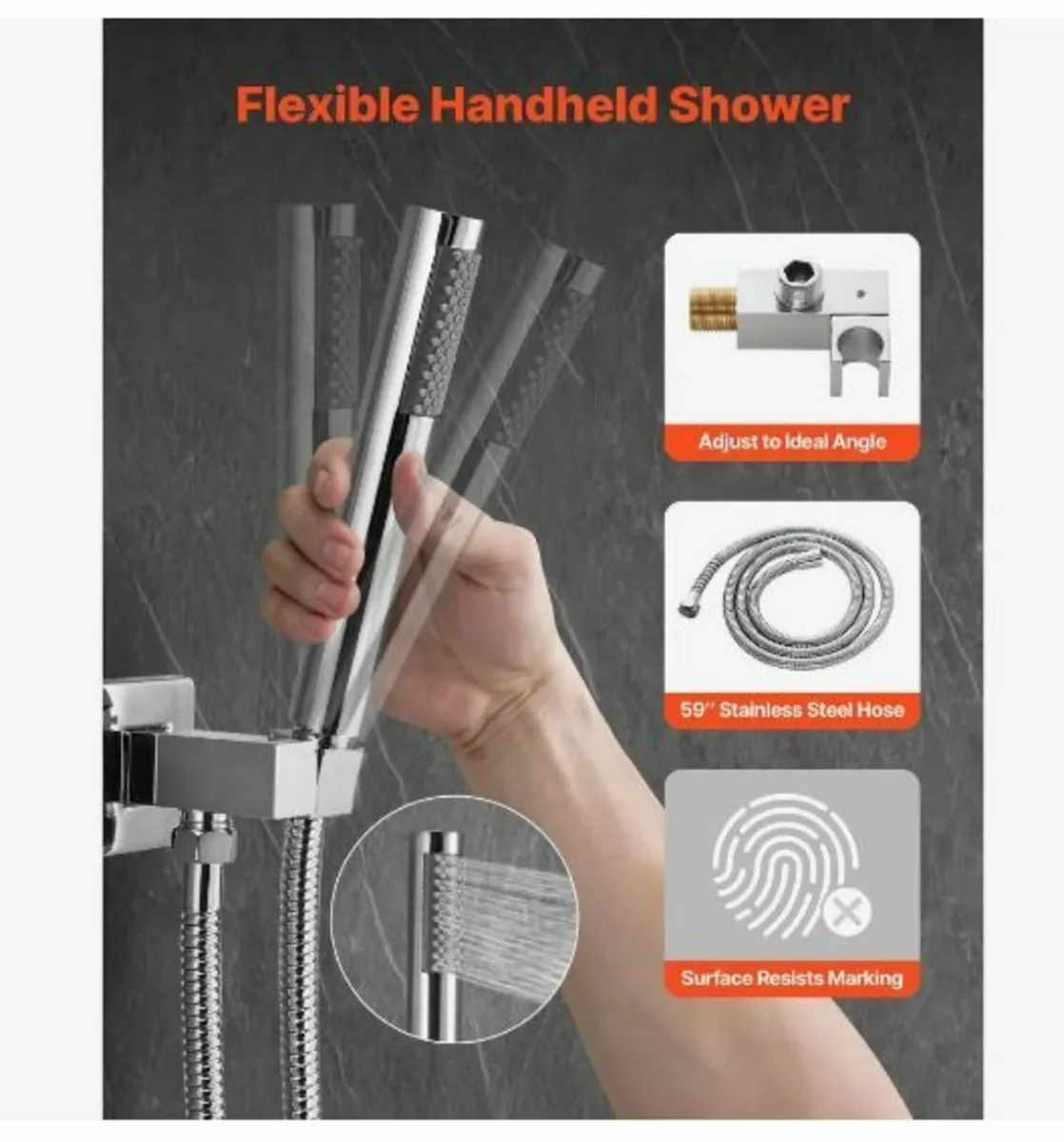 Shower Faucet Set, Rainfall Bathroom - Image 2