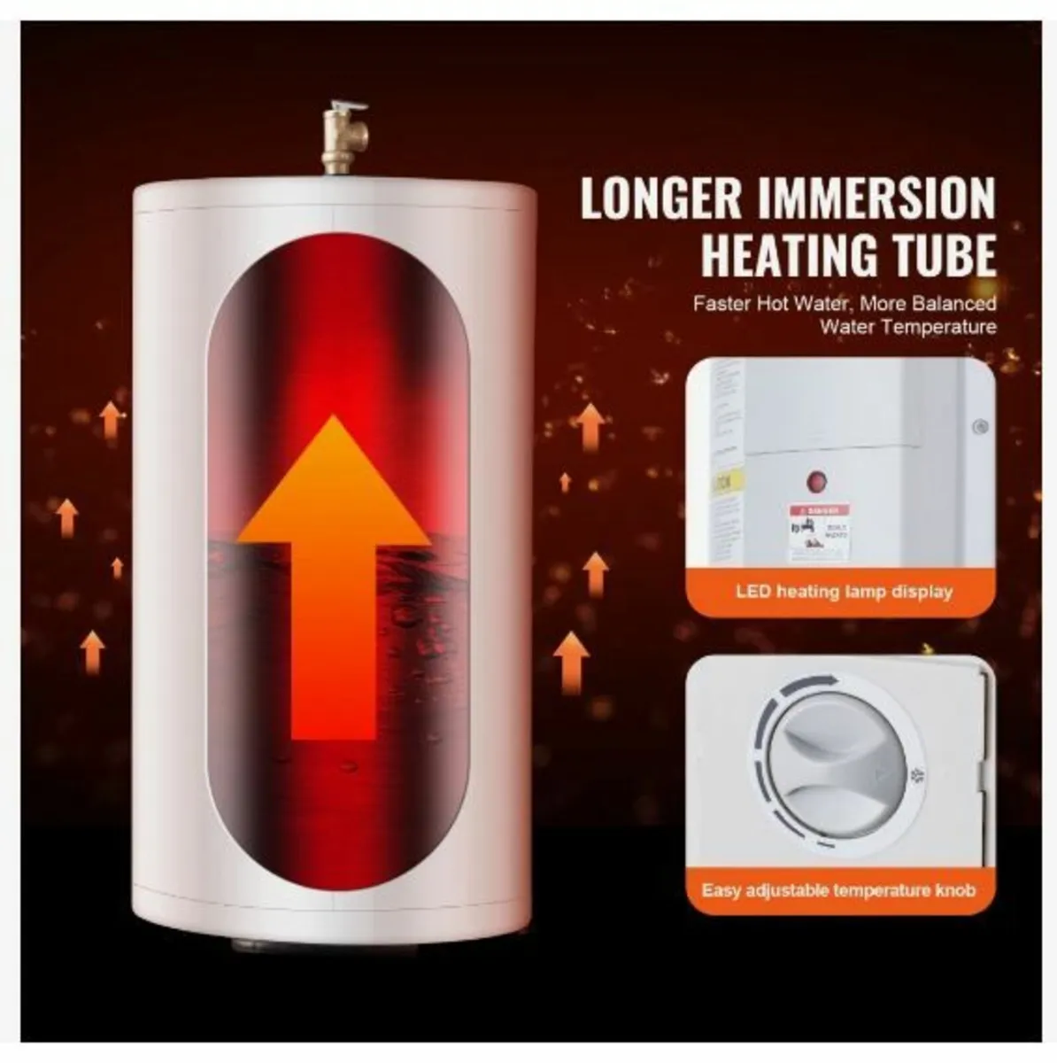 Electric Water Heater, 18 Gallon Tank Instant Hot - Image 3