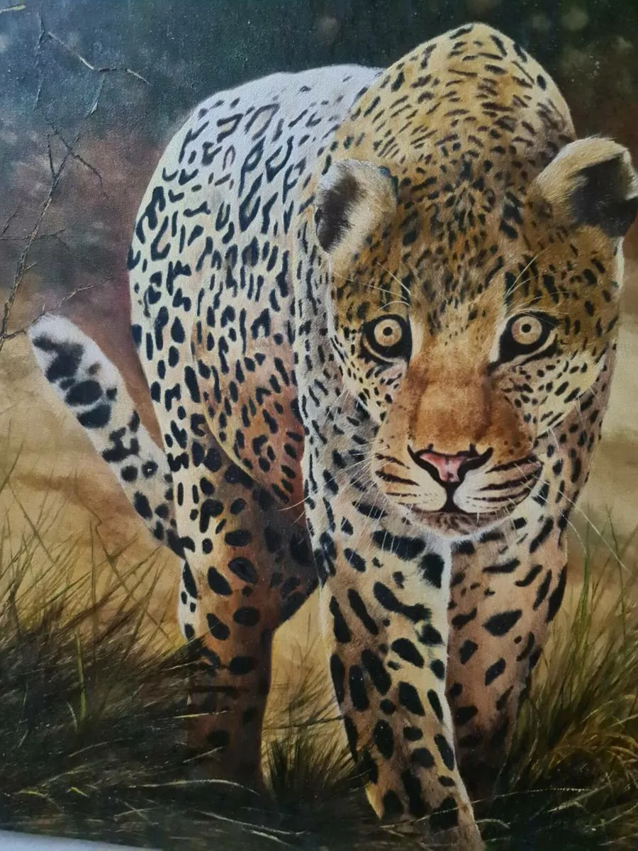 Vintage jaquar oil painting - Image 4